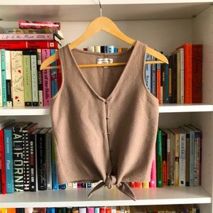 Madewell Tie-Front Button Tank
